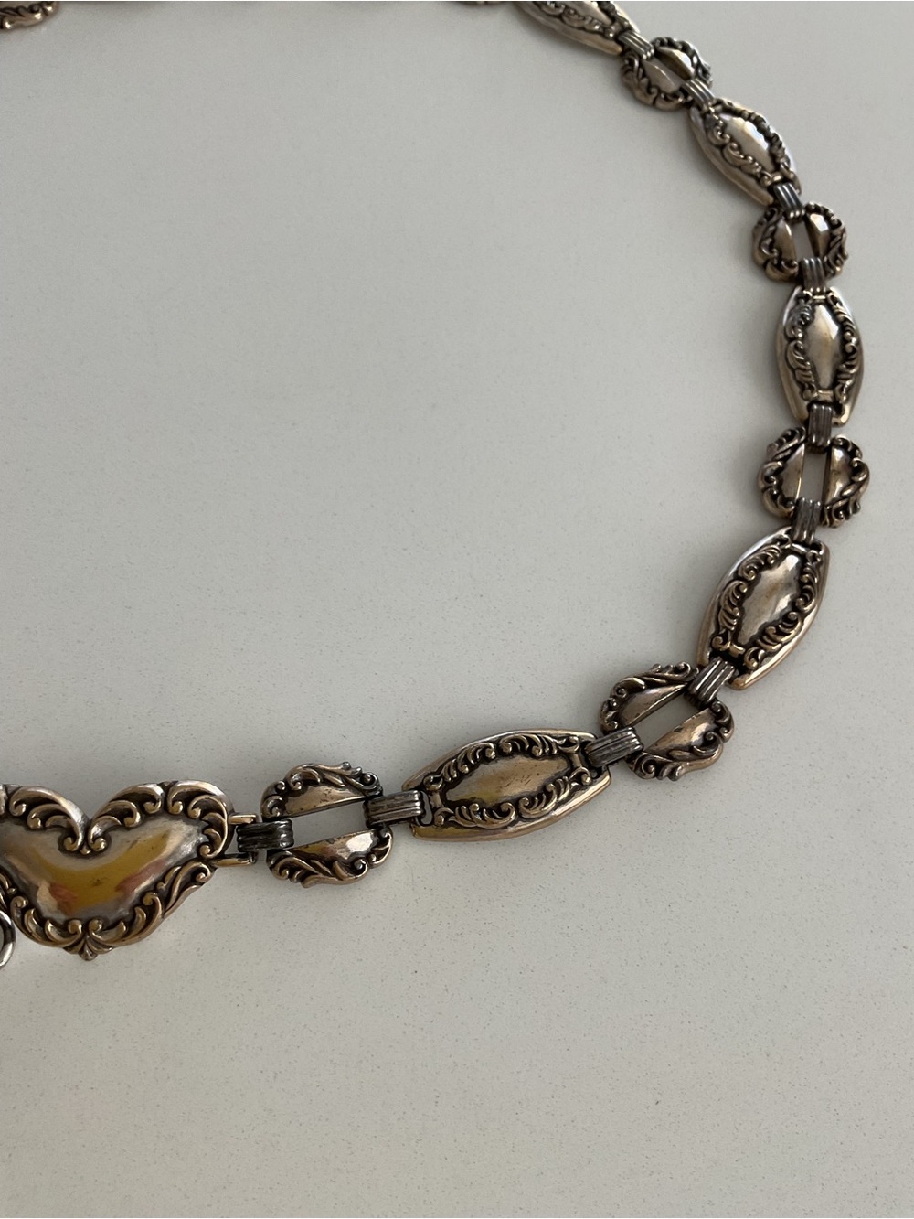 Brighton Antique Silver Heart Dangle Chain Belt 1996 - Picture 9 of 16